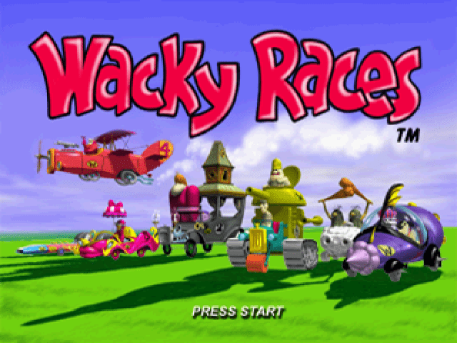 Wacky Races title screen for Playstation
